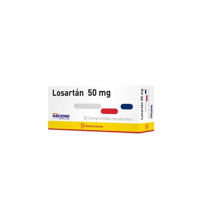 Losartan Potasico 50 Mg X 30 Comprimidos Ascend Farmacia Mariana